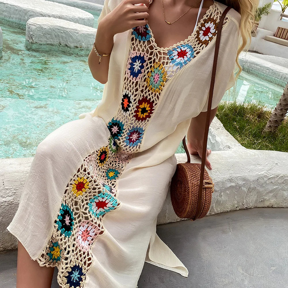 Crochet Bikini Cover-Up Beach Dress | Effortless Boho Style for Sun to Shore