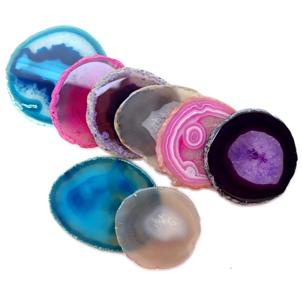 Dessous de Verre Pierre Agate Naturelle | Protégez Votre Table avec une Beauté Unique