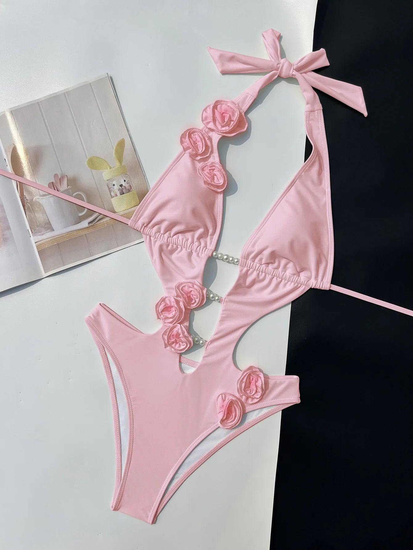 Pearl 3D Flower Hollow Bikini | The Luxury Swimwear Piece Worth Every Penny