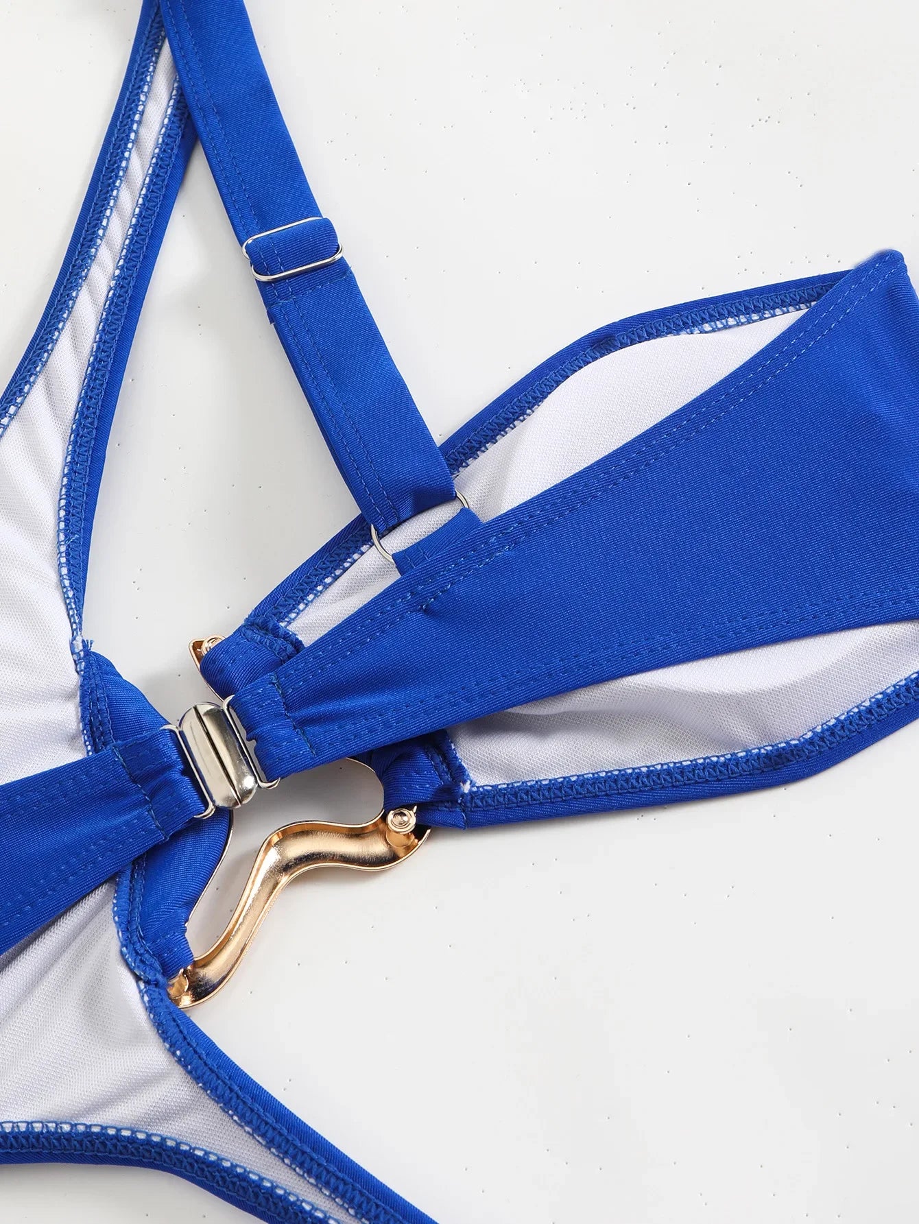 Sexy Hollow Out One-Shoulder Metal Bikini | Architectural Swimwear for the Bold Woman