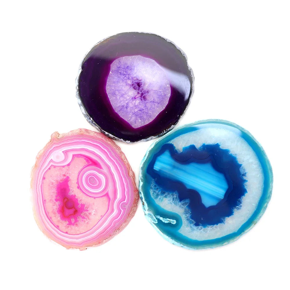 Dessous de Verre Pierre Agate Naturelle | Protégez Votre Table avec une Beauté Unique