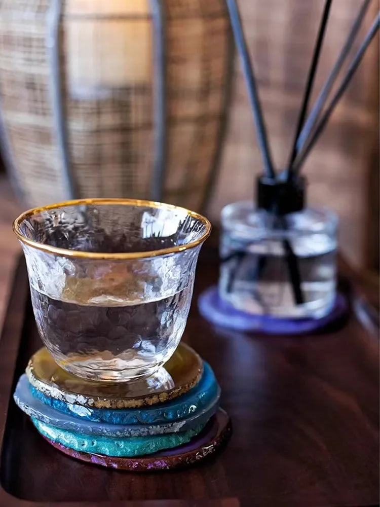 Dessous de Verre Pierre Agate Naturelle | Protégez Votre Table avec une Beauté Unique