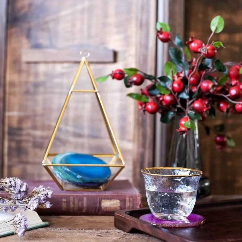 Dessous de Verre Pierre Agate Naturelle | Protégez Votre Table avec une Beauté Unique