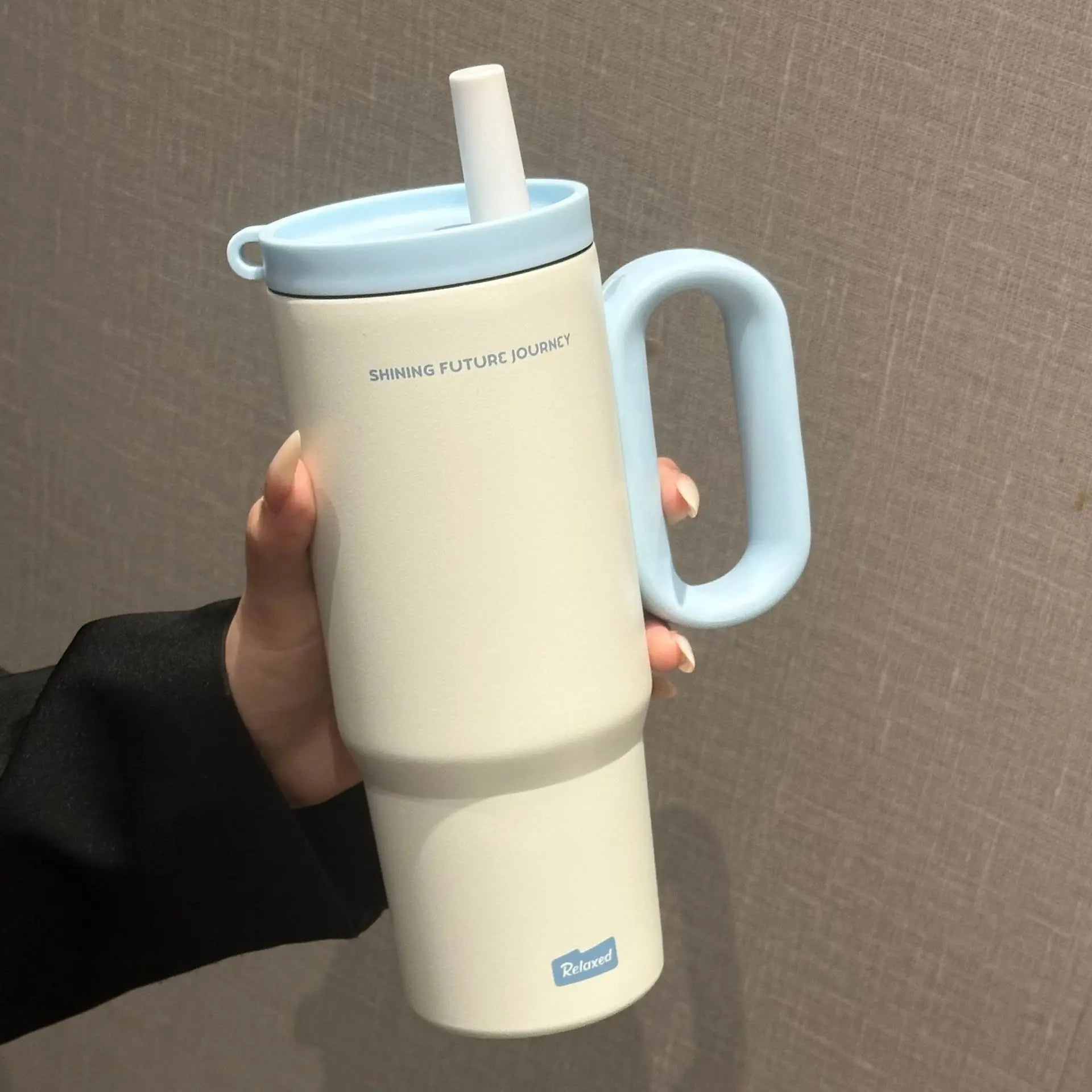 720ML Stainless Steel Thermos Cup With Handle &amp; Straw | Your Cold Coffee Stays Cold All Day