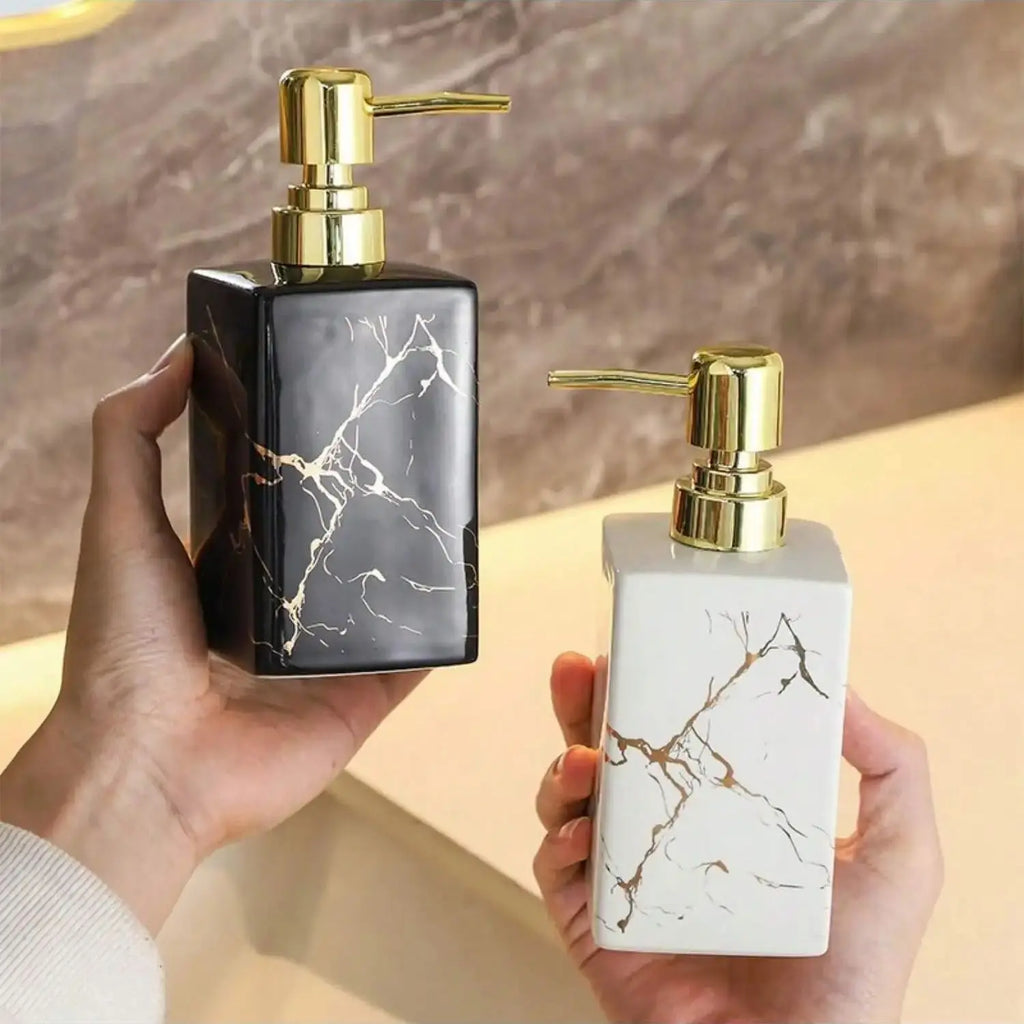Pot Céramique Rechargeable 350ml Marbre | Distribuez Savon ou Lotion avec Style