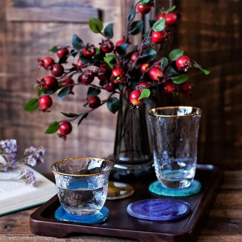 Dessous de Verre Pierre Agate Naturelle | Protégez Votre Table avec une Beauté Unique