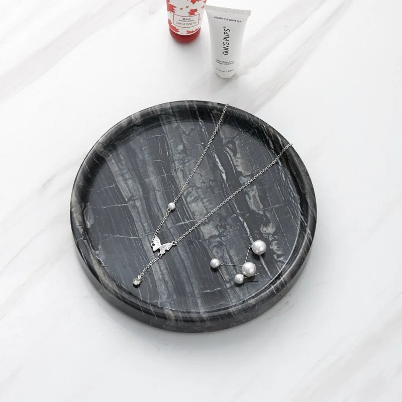 Plateau Travertin Pierre Naturelle | Organisez Bijoux & Accessoires avec une Touche Luxe