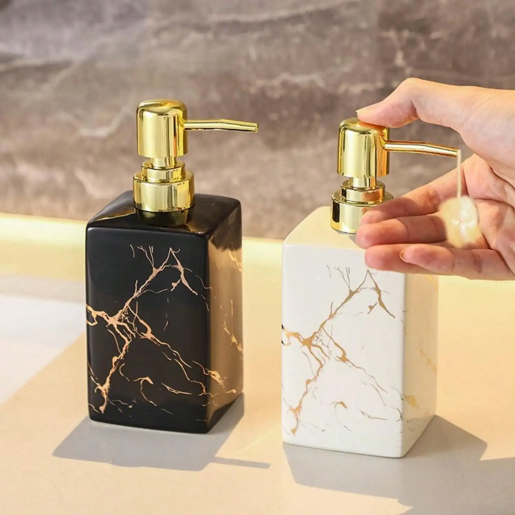 Pot Céramique Rechargeable 350ml Marbre | Distribuez Savon ou Lotion avec Style
