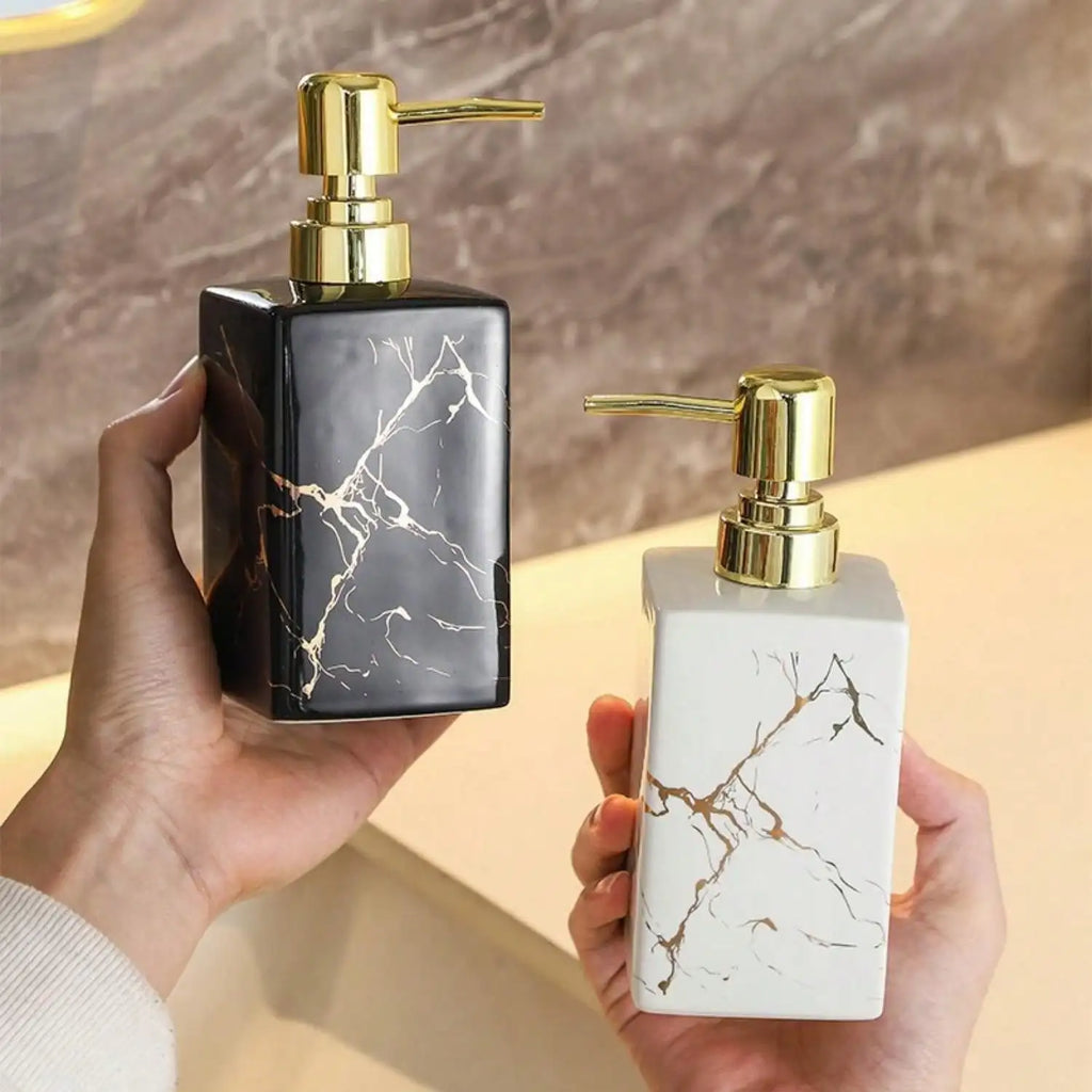 Pot Céramique Rechargeable 350ml Marbre | Distribuez Savon ou Lotion avec Style