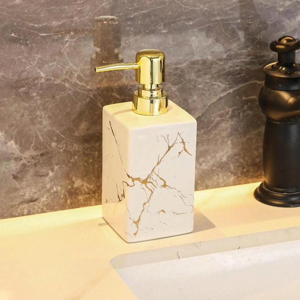 Pot Céramique Rechargeable 350ml Marbre | Distribuez Savon ou Lotion avec Style