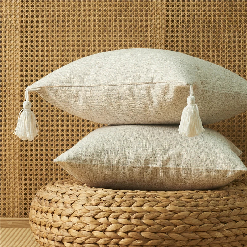 Housse de Coussin Lin Décorative | Rafraîchissez Votre Canapé en 10 Secondes & Sans Budget