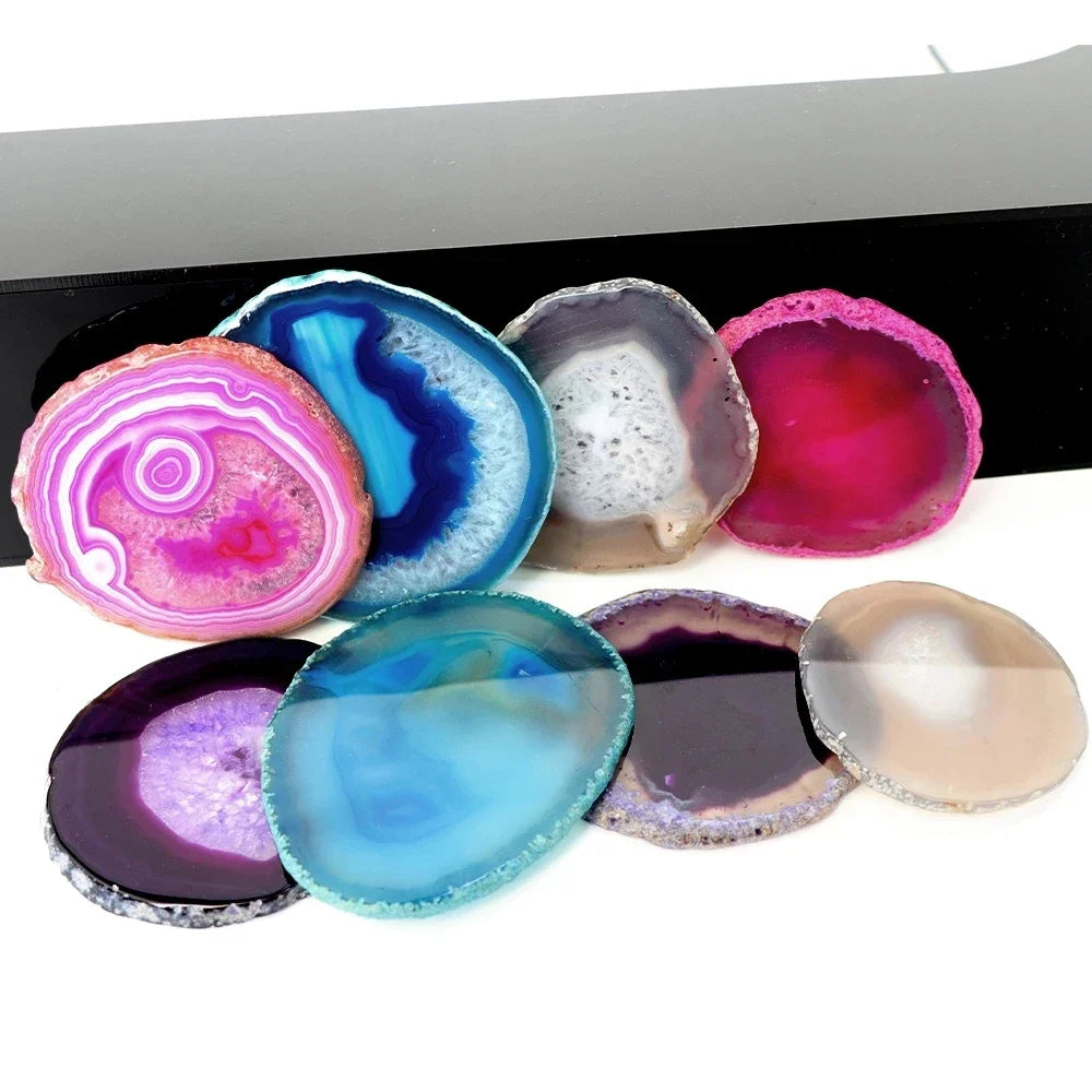 Dessous de Verre Pierre Agate Naturelle | Protégez Votre Table avec une Beauté Unique