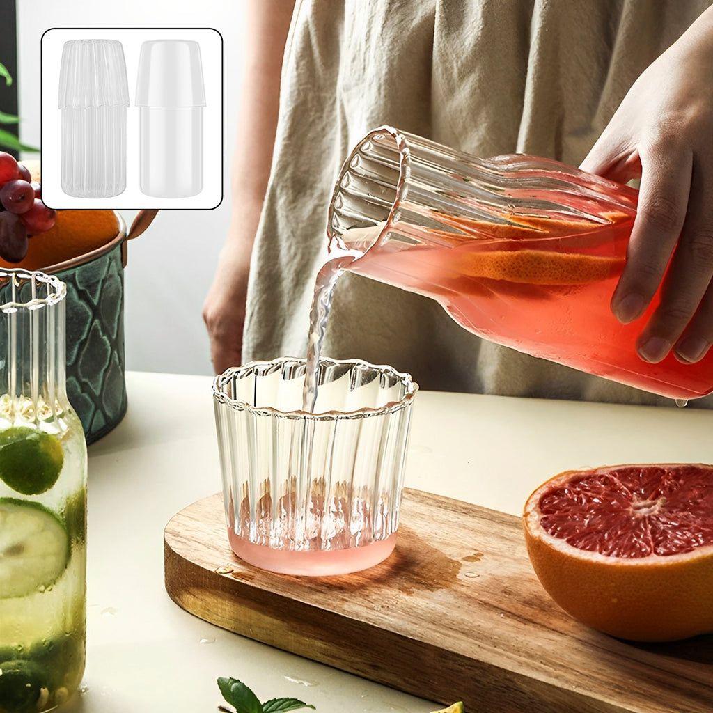 Set Carafe & Verre en Verre 550/600ml | Hydratez-vous avec Élégance Jour & Nuit