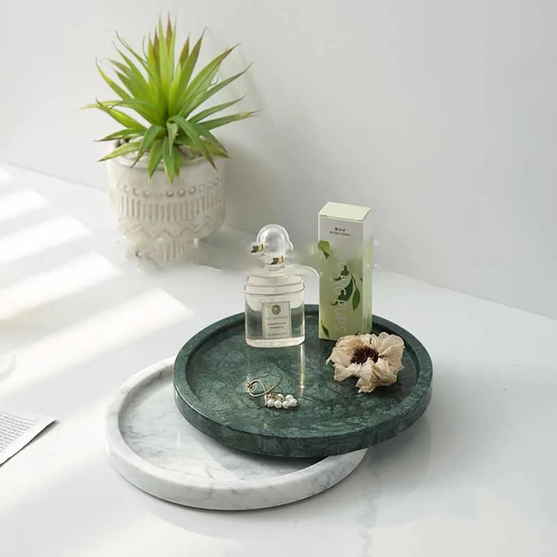 Plateau Travertin Pierre Naturelle | Organisez Bijoux & Accessoires avec une Touche Luxe