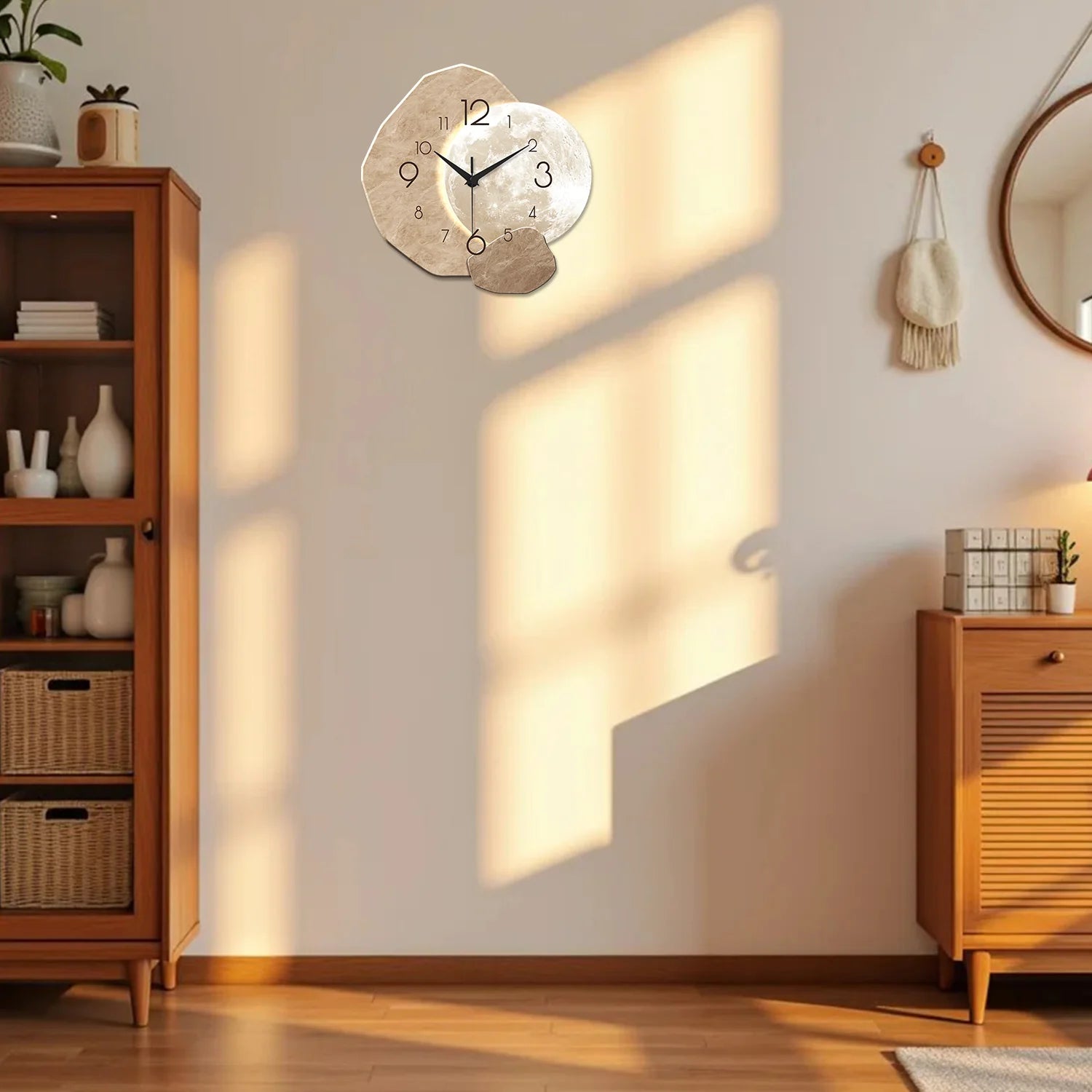 Horloge Murale Silencieuse Design Lune | Décorez & Restez à l'Heure Sans le Bruit du Tic-Tac