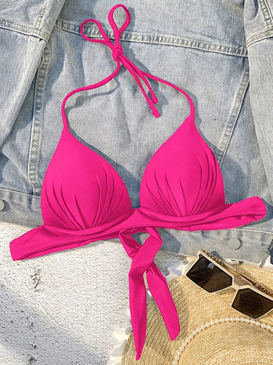 Push-Up Halter Bikini Top | All-Day Lift, Support &amp; Style XS to XL