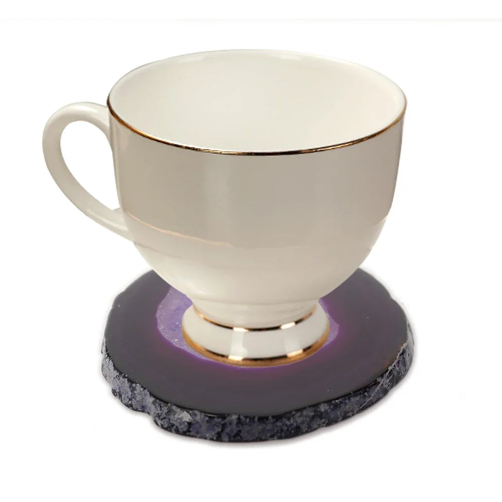 Dessous de Verre Pierre Agate Naturelle | Protégez Votre Table avec une Beauté Unique