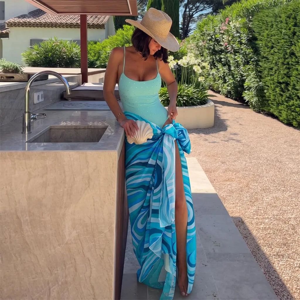 Diamond One-Piece Swimsuit With Lace Pants | The Complete Beach Set That Does It All