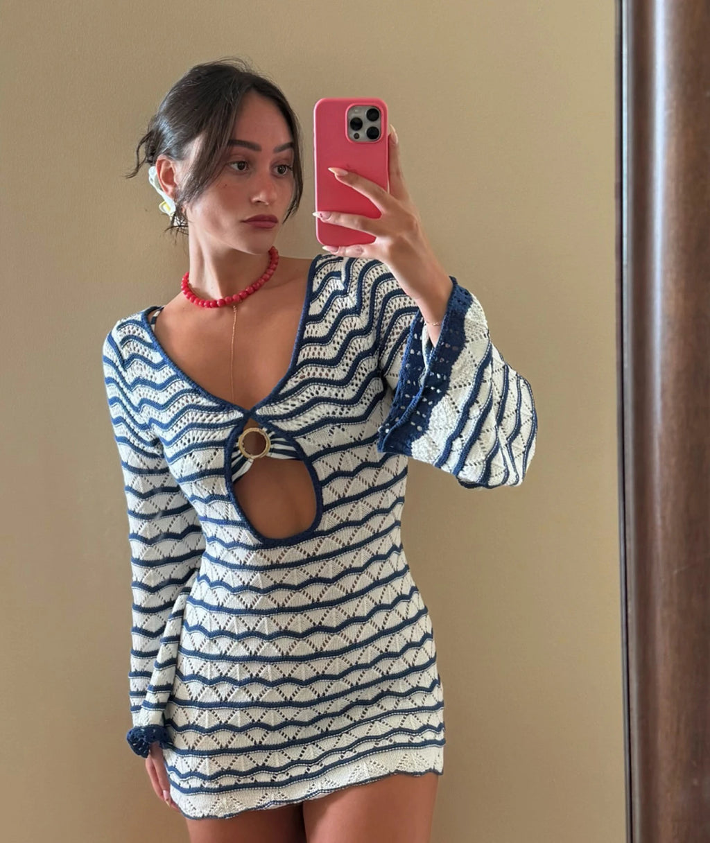 Boho Striped Bell Sleeve Beach Mini Dress | The Cover-Up That Doubles as an Outfit