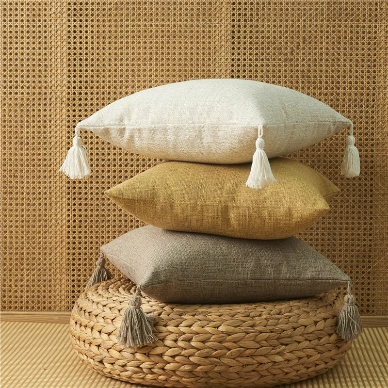 Housse de Coussin Lin Décorative | Rafraîchissez Votre Canapé en 10 Secondes & Sans Budget