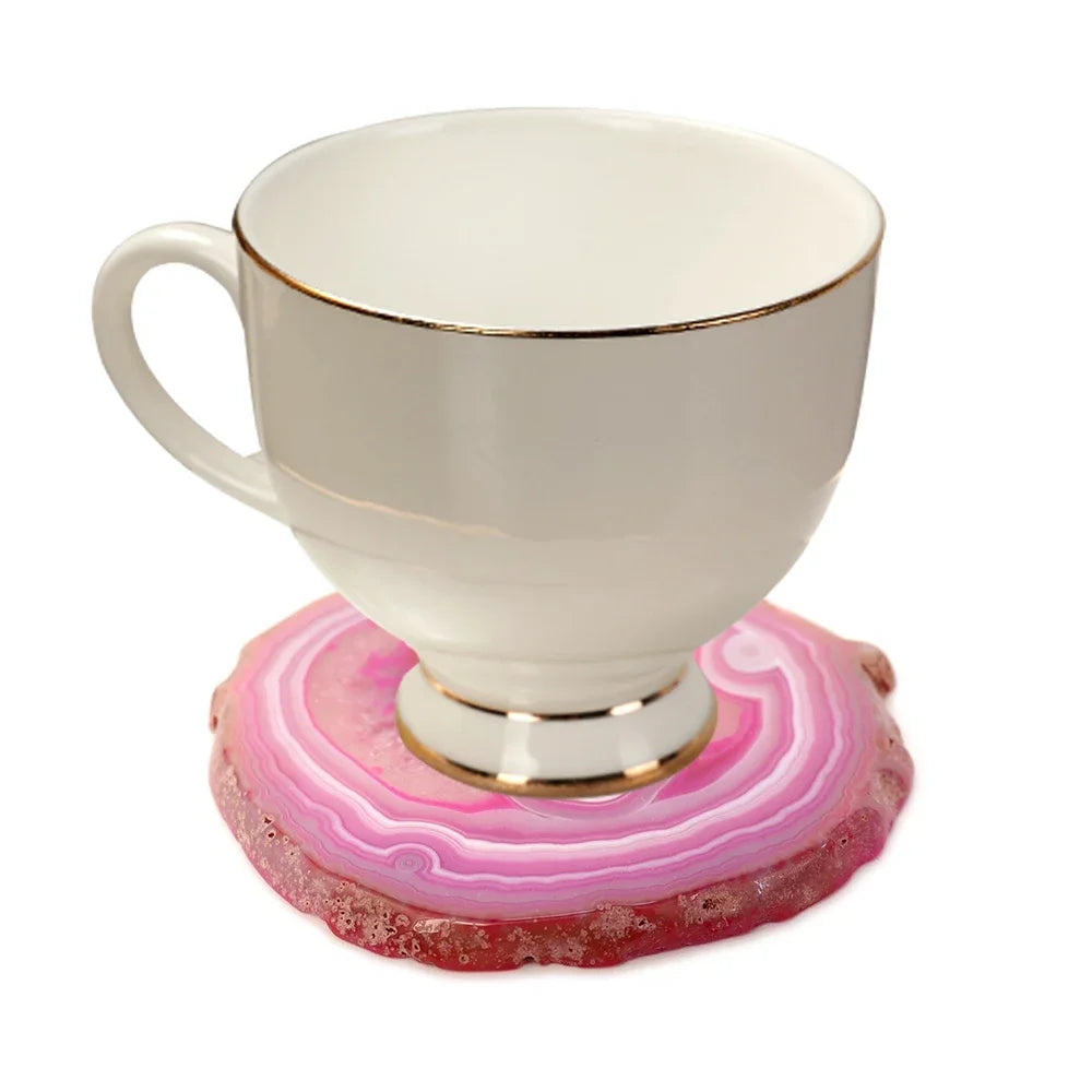 Dessous de Verre Pierre Agate Naturelle | Protégez Votre Table avec une Beauté Unique