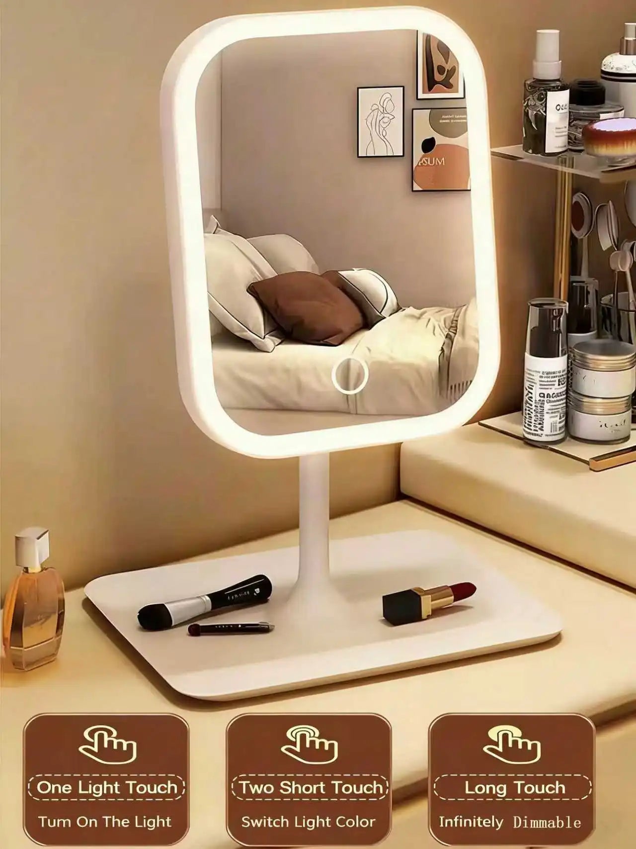 Miroir Maquillage LED 3 Couleurs avec Grossissement 10X | Le Maquillage Parfait, Enfin