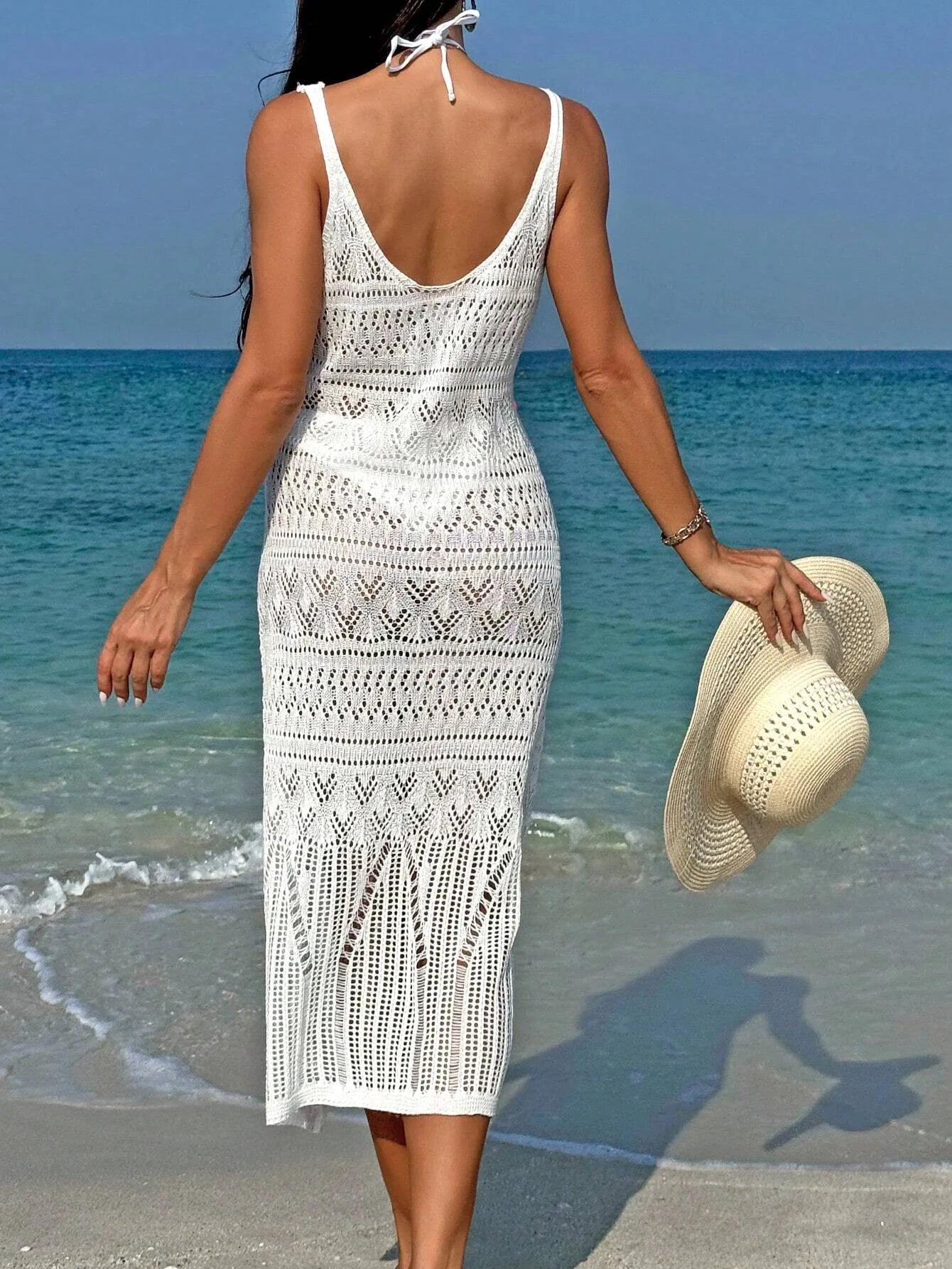 Elegant Hollow Out Maxi Beach Dress | Go From Poolside to Dinner Without Changing