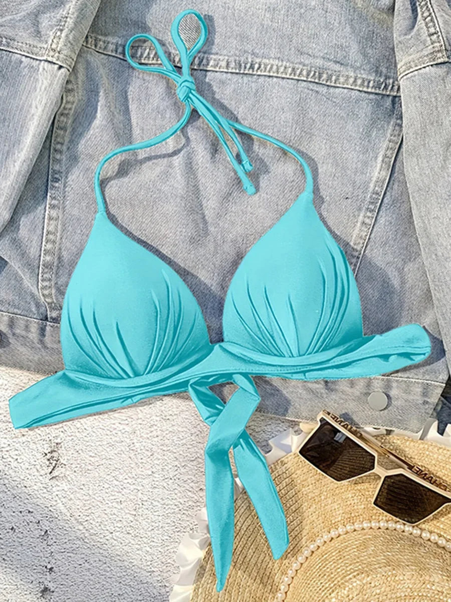Push-Up Halter Bikini Top | All-Day Lift, Support &amp; Style XS to XL