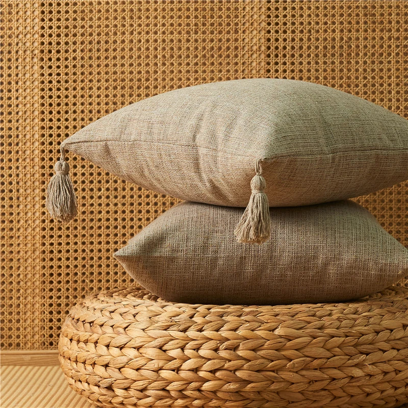 Housse de Coussin Lin Décorative | Rafraîchissez Votre Canapé en 10 Secondes & Sans Budget