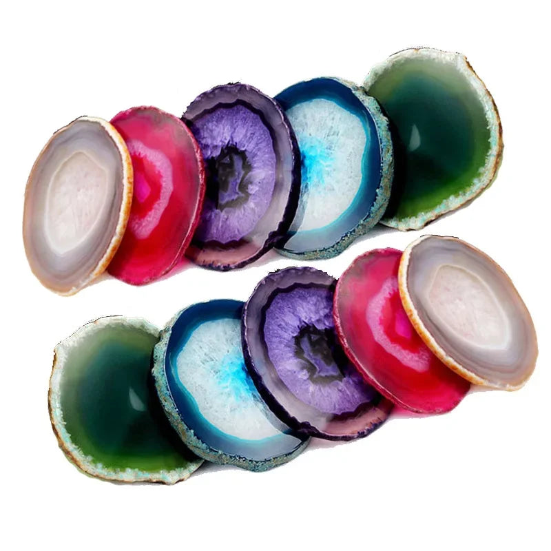 Dessous de Verre Pierre Agate Naturelle | Protégez Votre Table avec une Beauté Unique