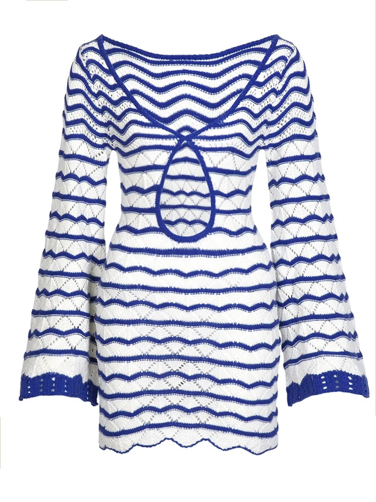 Boho Striped Bell Sleeve Beach Mini Dress | The Cover-Up That Doubles as an Outfit
