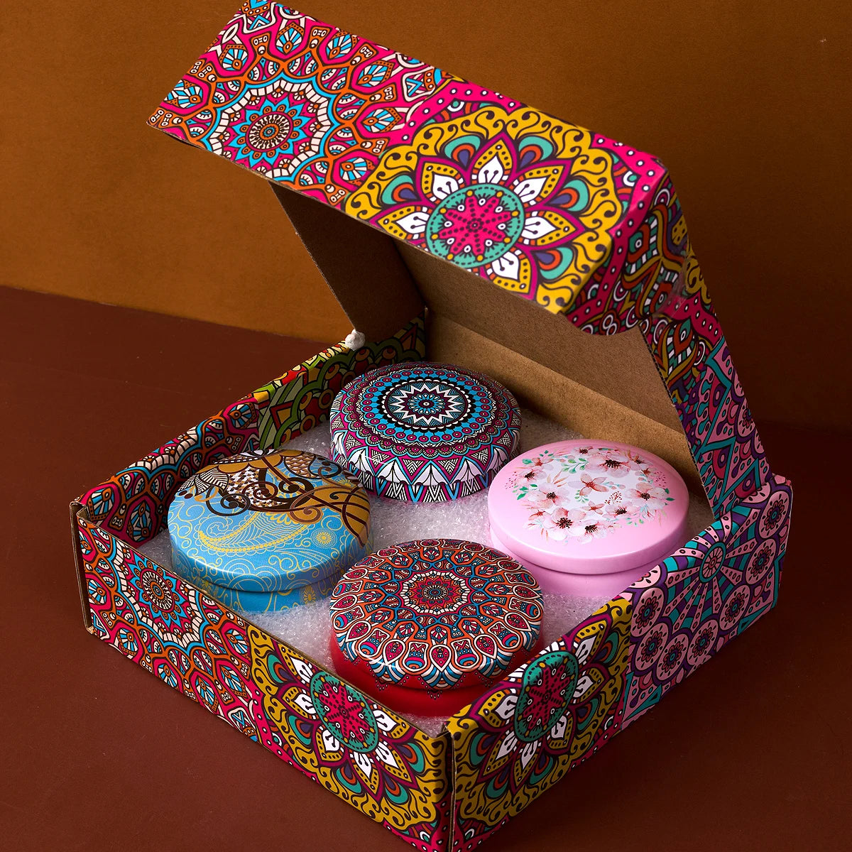 Coffret 4 Bougies Parfumées Vintage | Cadeau Parfait & Ambiance Florale Élégante