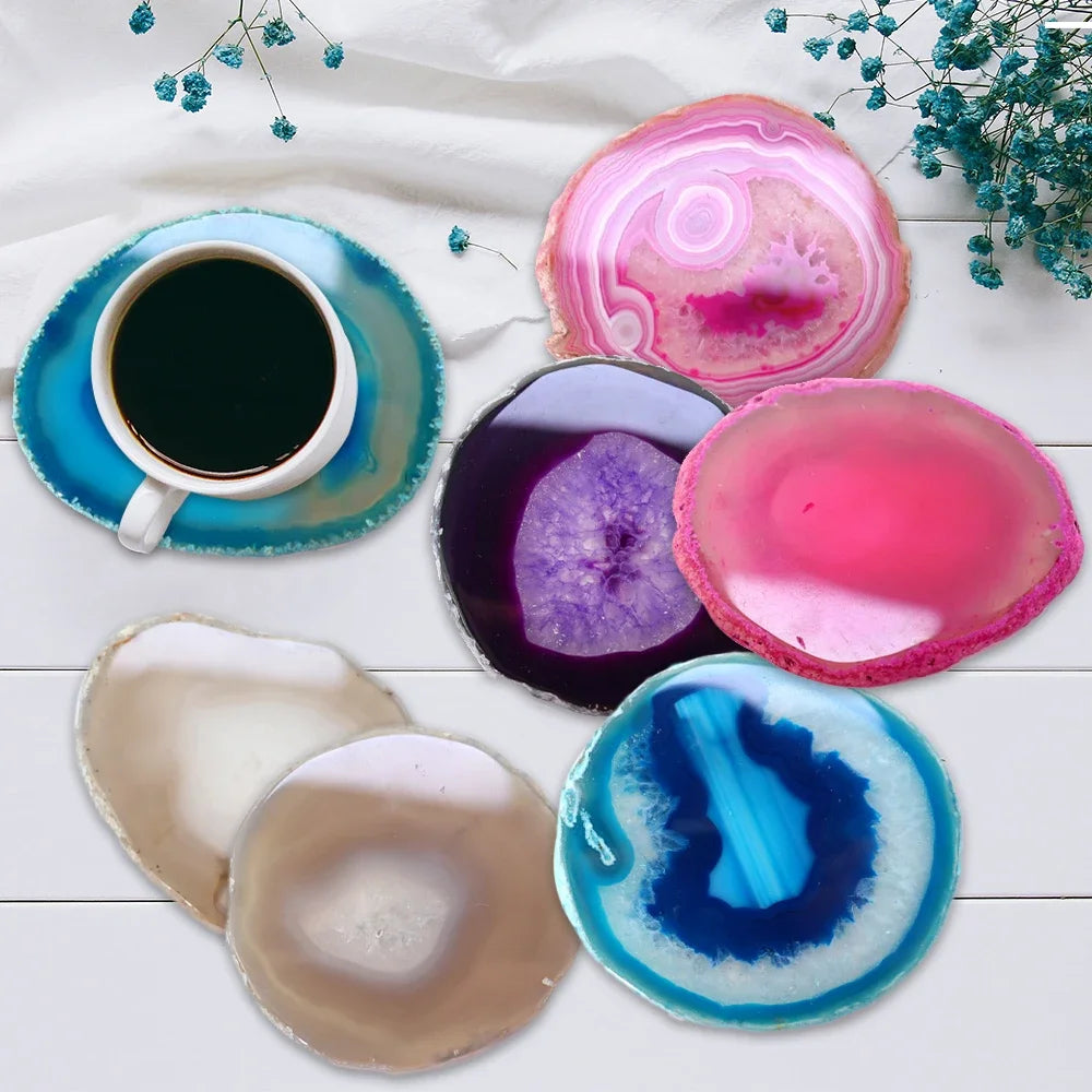 Dessous de Verre Pierre Agate Naturelle | Protégez Votre Table avec une Beauté Unique