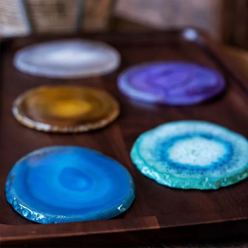 Dessous de Verre Pierre Agate Naturelle | Protégez Votre Table avec une Beauté Unique