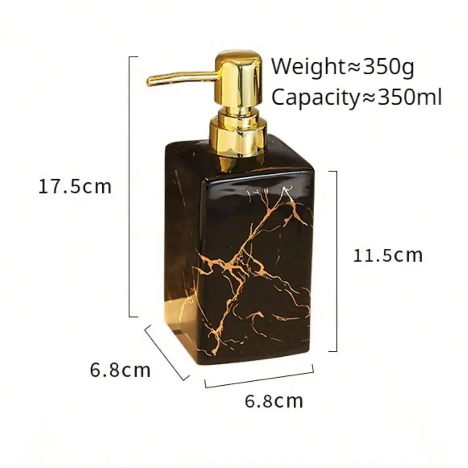 Pot Céramique Rechargeable 350ml Marbre | Distribuez Savon ou Lotion avec Style