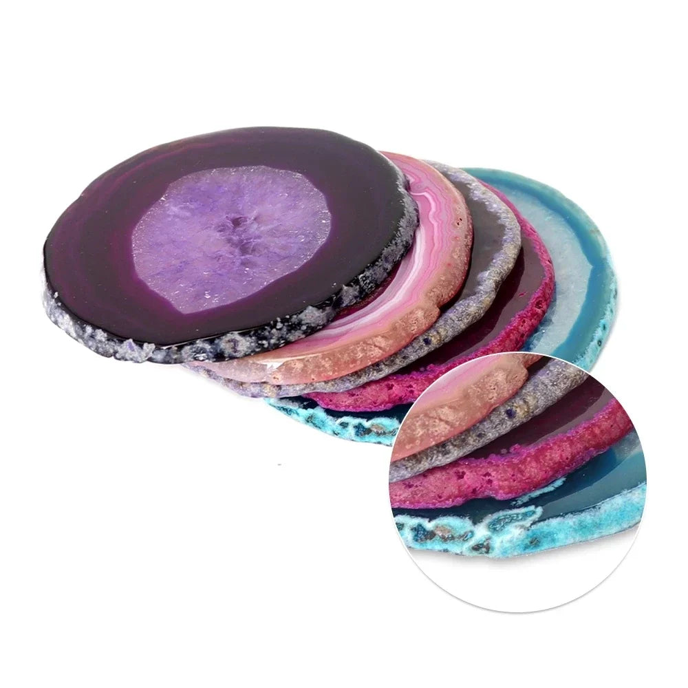 Dessous de Verre Pierre Agate Naturelle | Protégez Votre Table avec une Beauté Unique