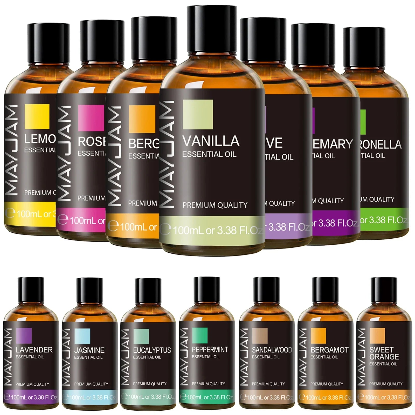 Huiles Essentielles Pures 100ml | Menthe, Bergamote & Plus — Aromathérapie Naturelle