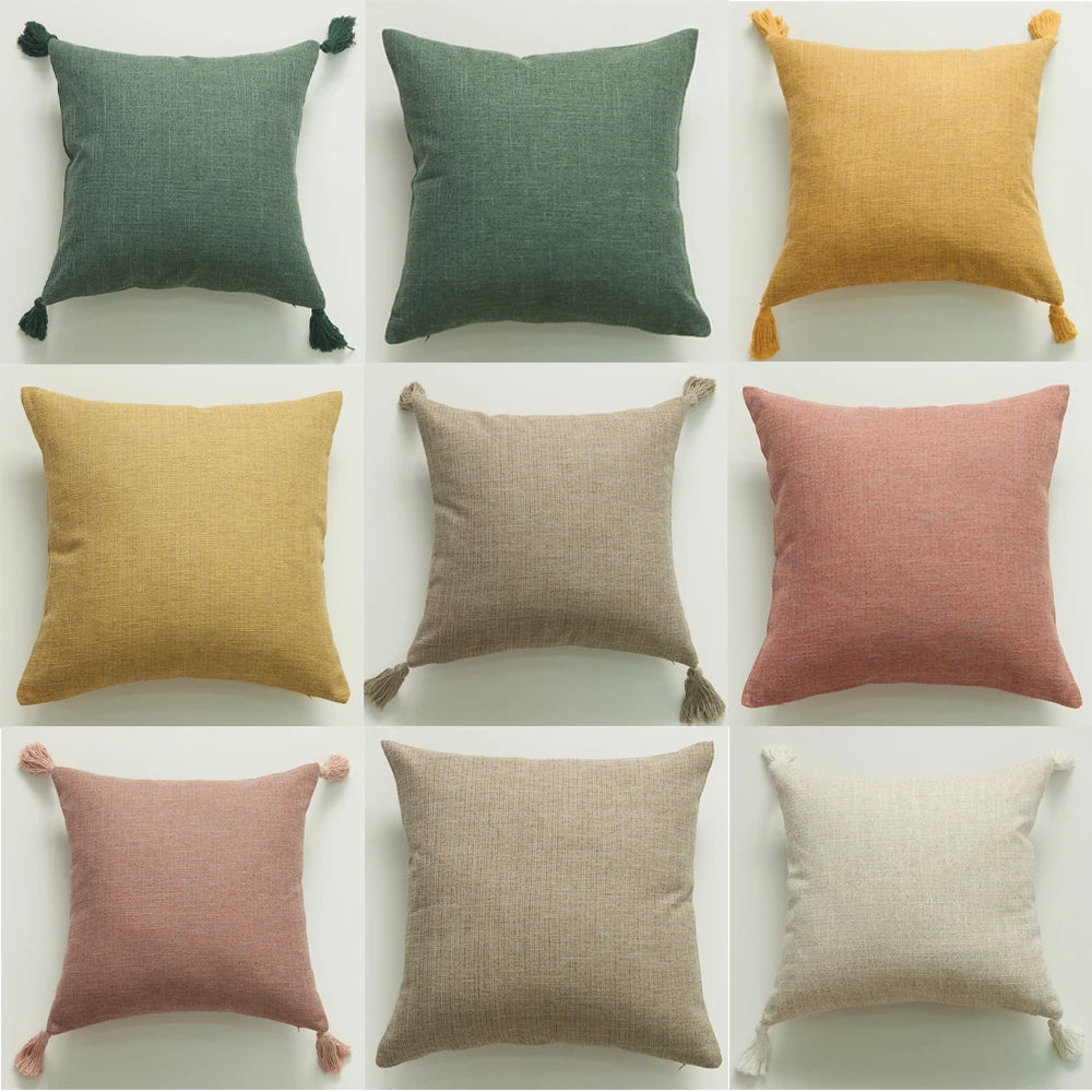 Housse de Coussin Lin Décorative | Rafraîchissez Votre Canapé en 10 Secondes & Sans Budget