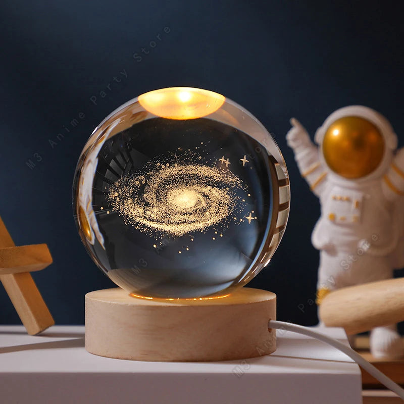 Lampe Boule de Cristal 3D LED | Une Lumière Magique pour Votre Chambre ou Salon