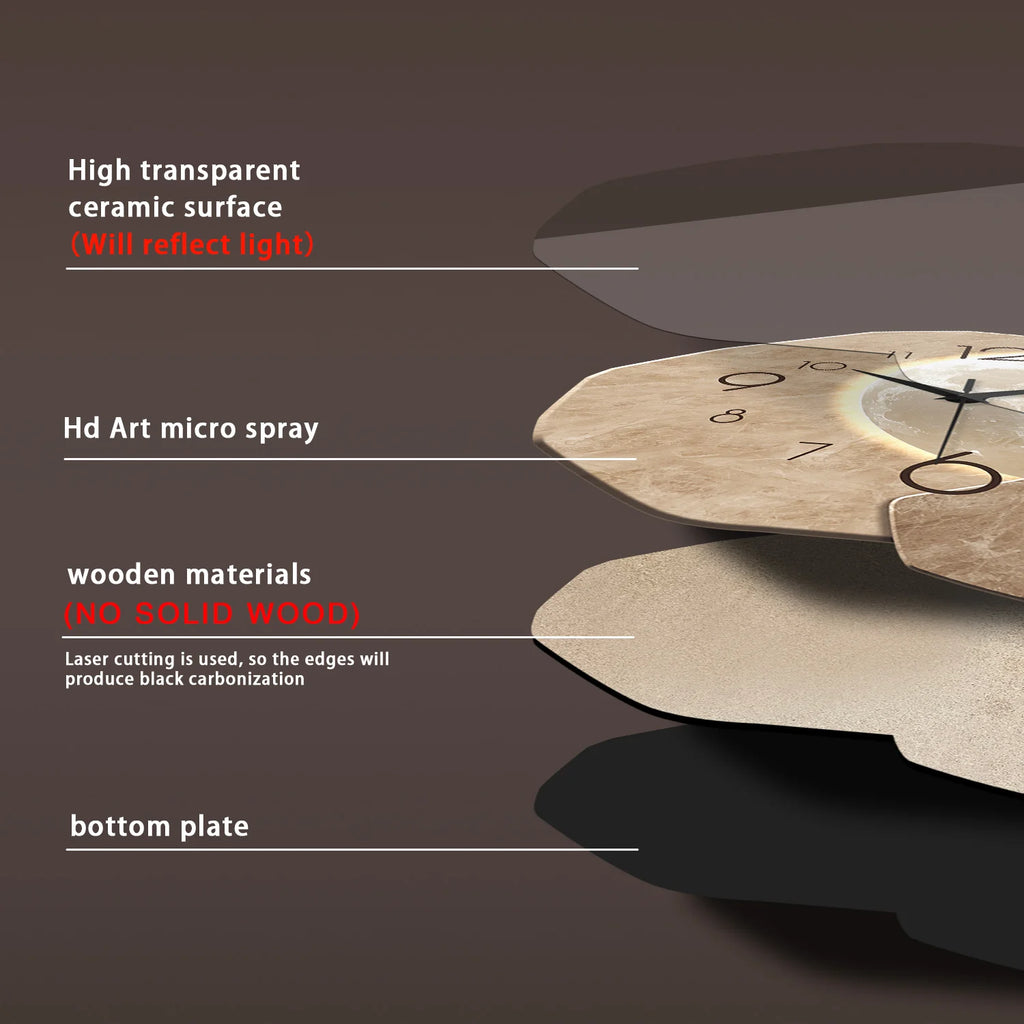 Horloge Murale Silencieuse Design Lune | Décorez & Restez à l'Heure Sans le Bruit du Tic-Tac