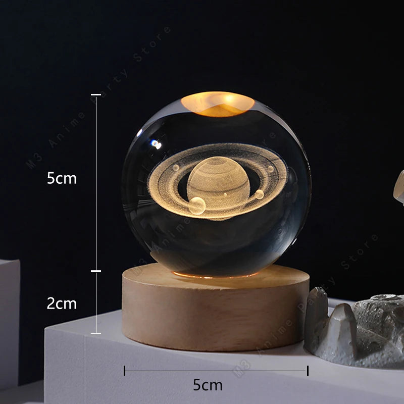Lampe Boule de Cristal 3D LED | Une Lumière Magique pour Votre Chambre ou Salon
