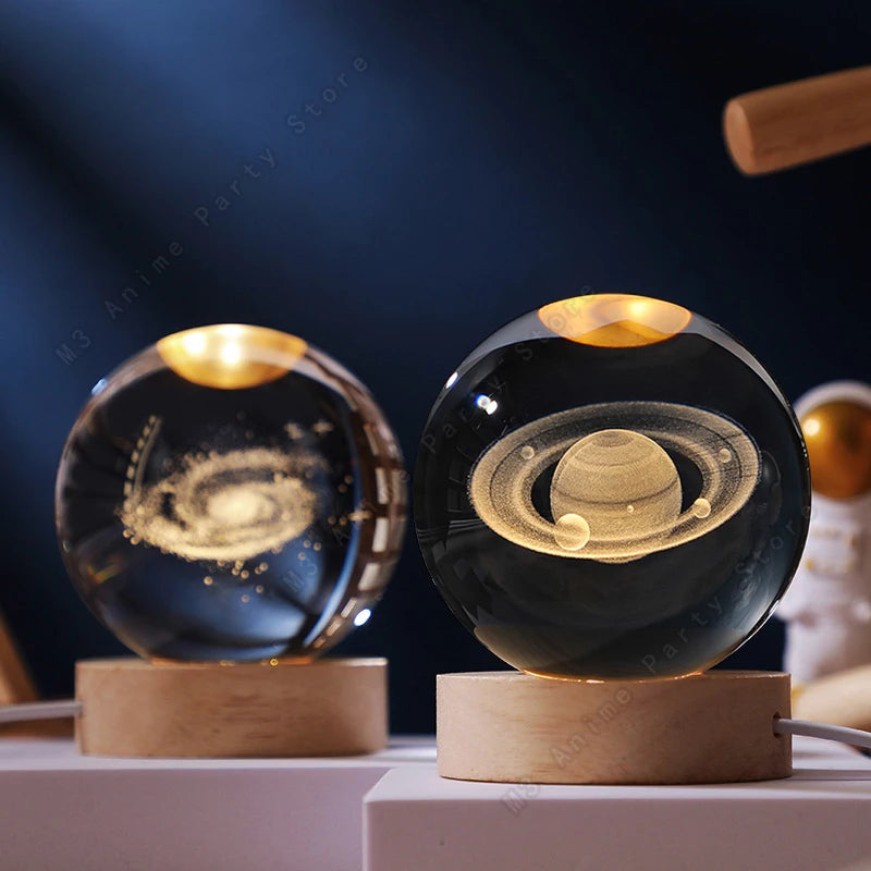Lampe Boule de Cristal 3D LED | Une Lumière Magique pour Votre Chambre ou Salon