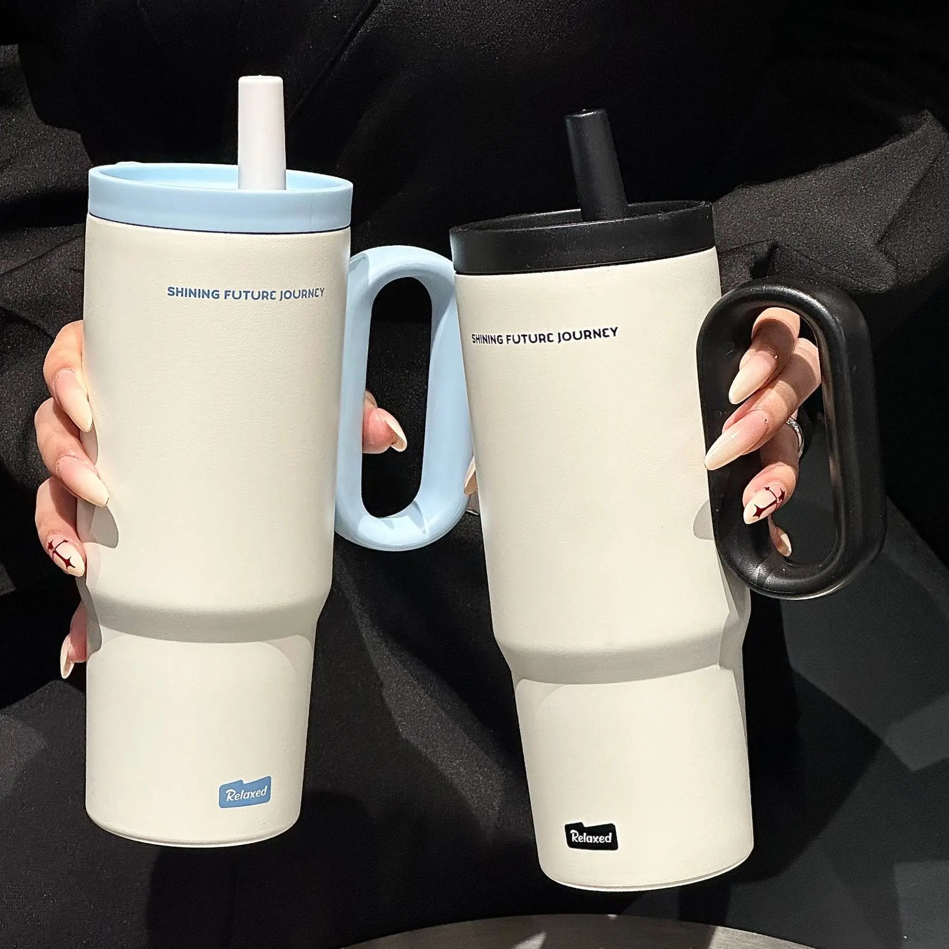 720ML Stainless Steel Thermos Cup With Handle &amp; Straw | Your Cold Coffee Stays Cold All Day