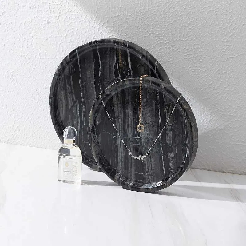Plateau Travertin Pierre Naturelle | Organisez Bijoux & Accessoires avec une Touche Luxe