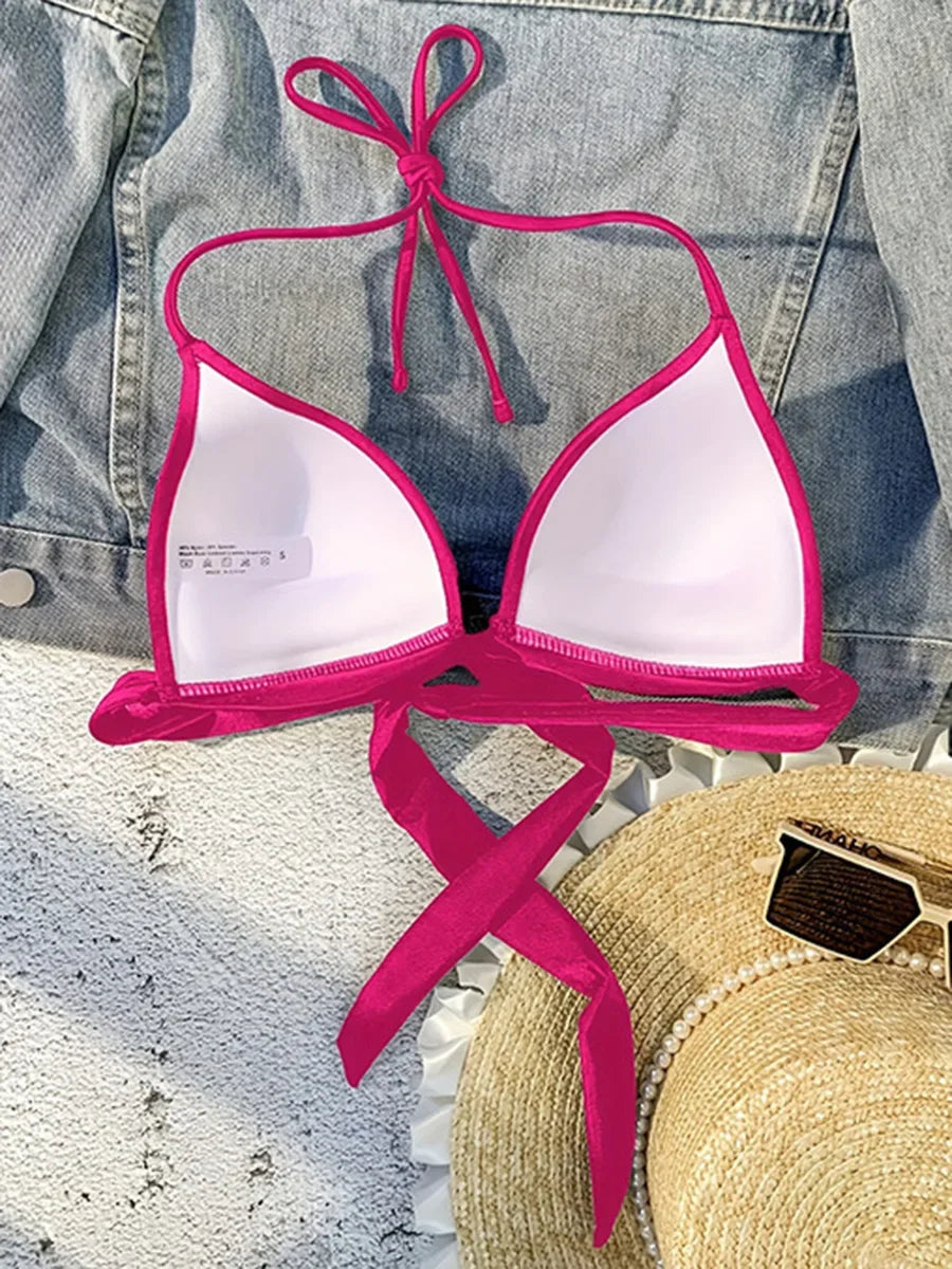 Push-Up Halter Bikini Top | All-Day Lift, Support &amp; Style XS to XL