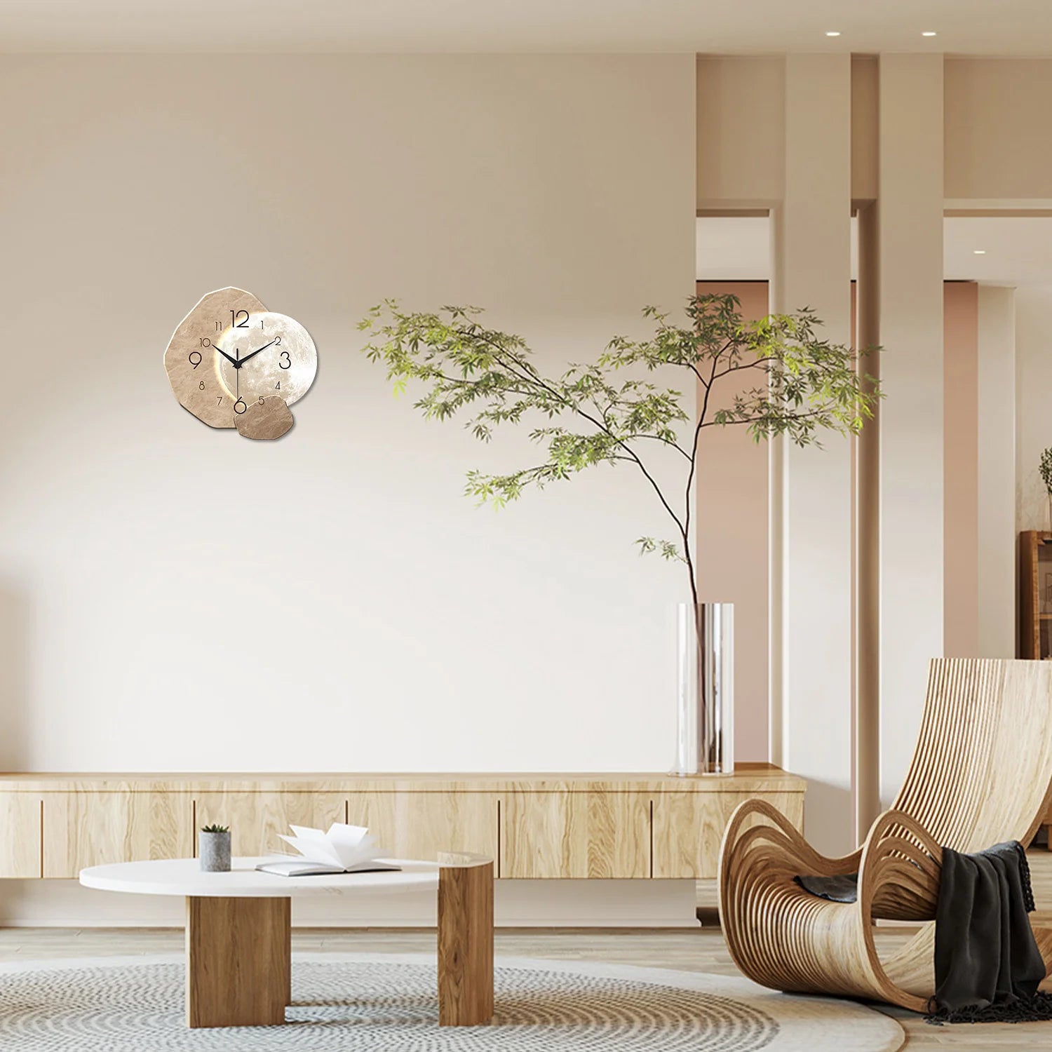 Horloge Murale Silencieuse Design Lune | Décorez & Restez à l'Heure Sans le Bruit du Tic-Tac
