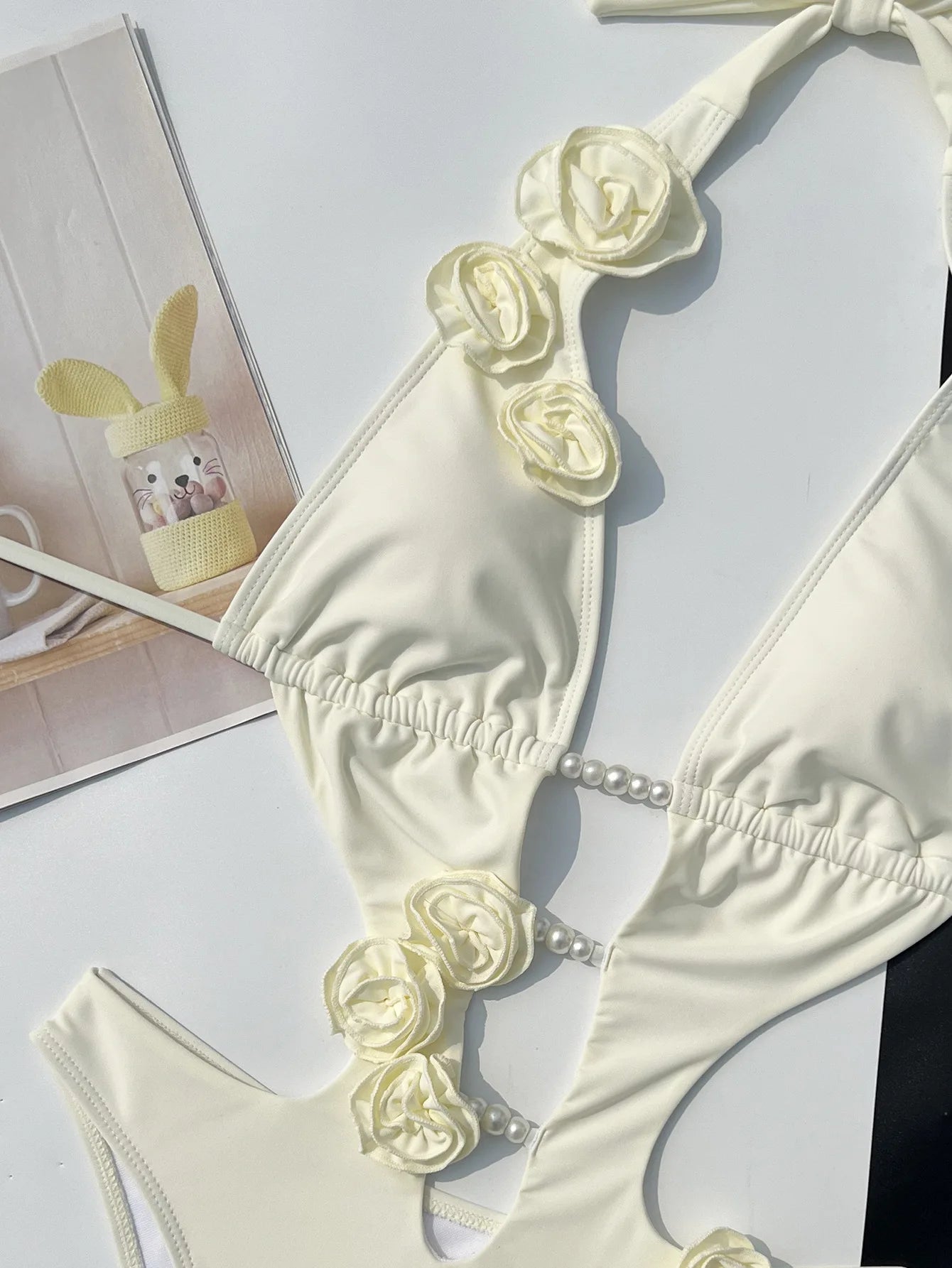 Pearl 3D Flower Hollow Bikini | The Luxury Swimwear Piece Worth Every Penny