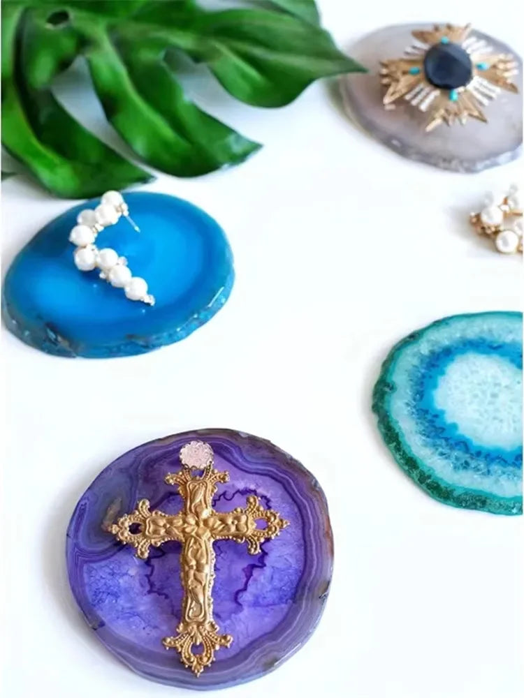 Dessous de Verre Pierre Agate Naturelle | Protégez Votre Table avec une Beauté Unique