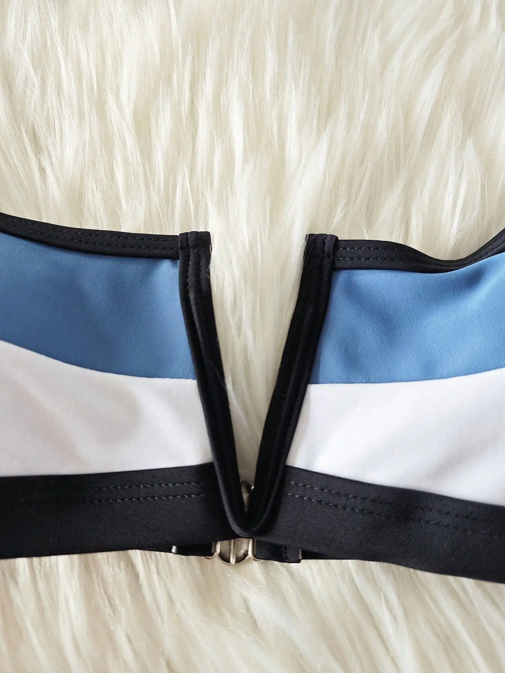 V-Shape Splicing Thong Bikini | Bold Color-Block Swimwear That Turns Heads