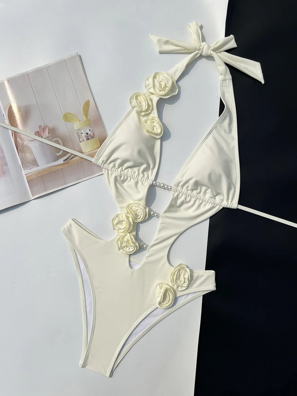 Pearl 3D Flower Hollow Bikini | The Luxury Swimwear Piece Worth Every Penny
